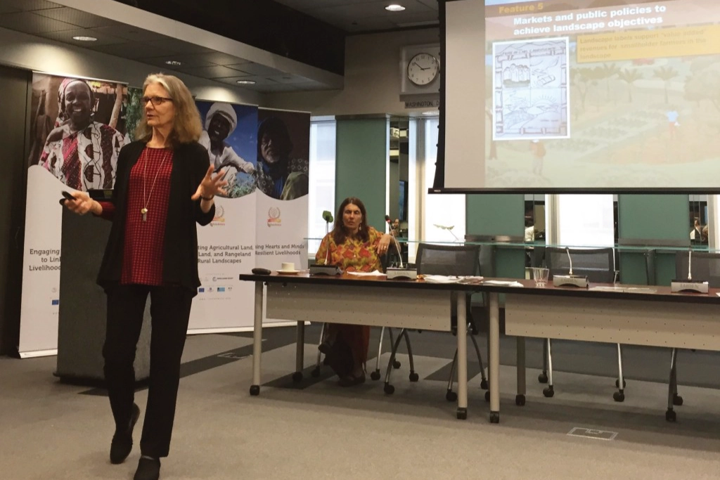 Louise Buck of EcoAgriculture Partners and Paola Agostini from the World Bank