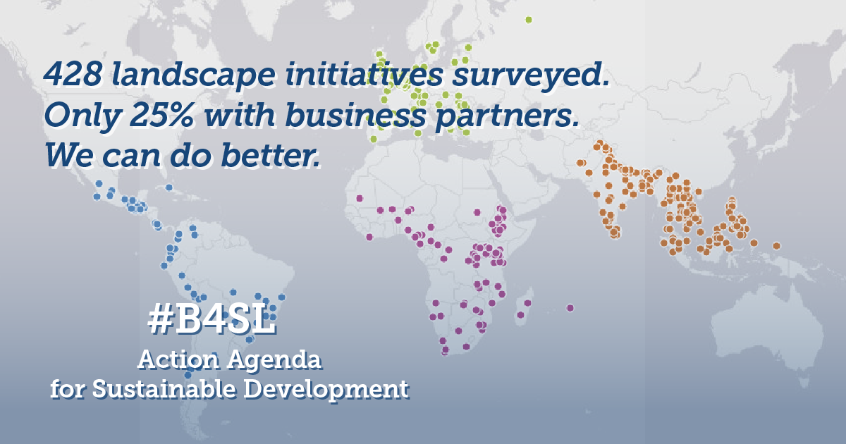 Only 25 percent of landscape initiatives surveyed had business partners