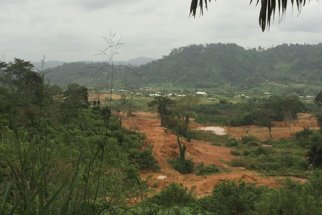 A landscape showing signs of soil erosion A landscape showing signs of soil erosion