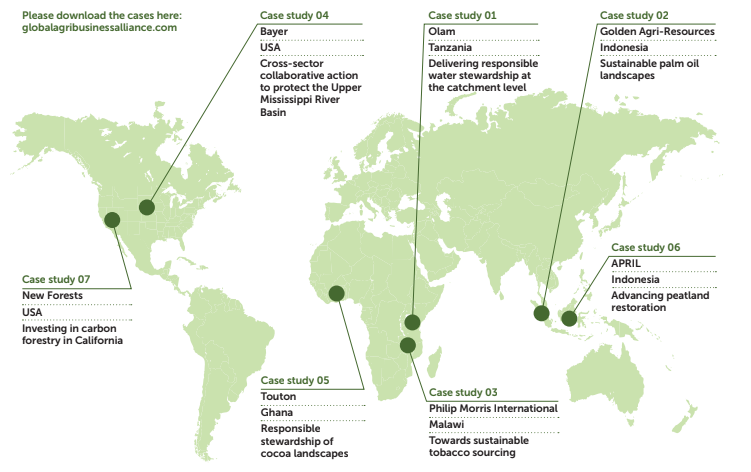 Map of the 7 case studies