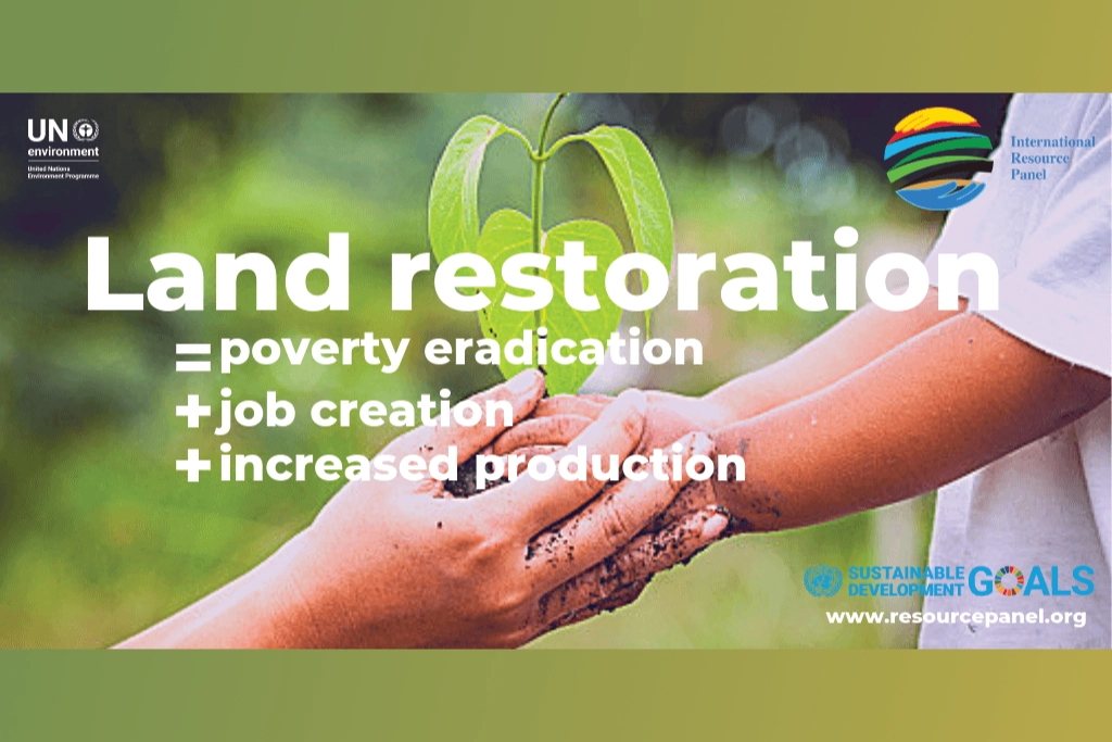 Land Restoration equals povery eradication plus job creation plus increased production