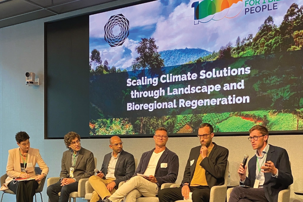 1000 Landscape for 1 Billion People Panel on stage at Climate Change Week NYC 2024