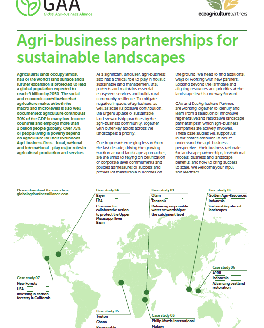 Agri-business partnerships for sustainable landscapes case studies