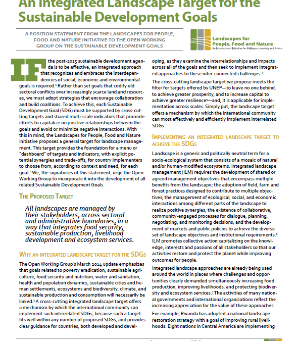 An Integrated Landscape Target for the Sustainable Development Goals