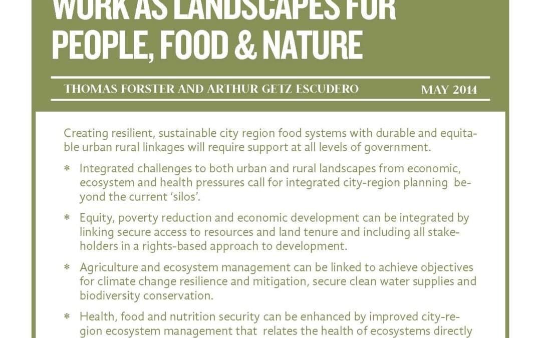 Creating city regions that work as landscapes for people, food and nature