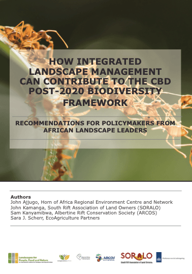 How Integrated Landscape Management can contribute to the CBD Post-2020 Biodiversity Framework - Recommendations for policymakers from African Landscape Leaders How Integrated Landscape Management can contribute to the CBD Post-2020 Biodiversity Framework - Recommendations for policymakers from African Landscape Leaders