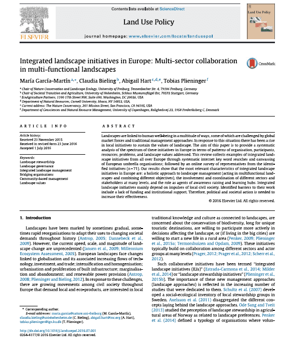 Integrated landscape initiatives in Europe
