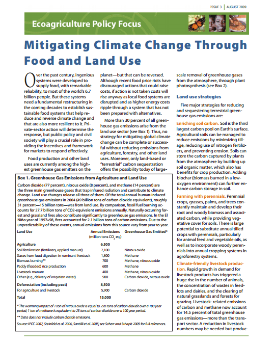 Mitigating Climate Change Through Food and Land Use