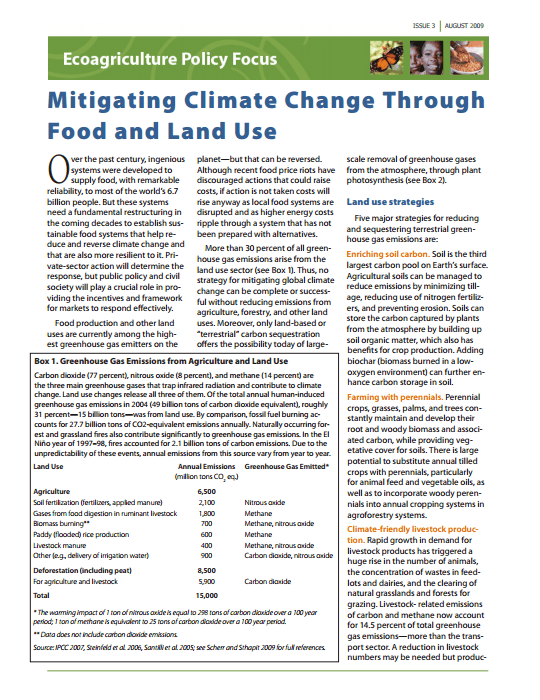Mitigating Climate Change Through Food and Land Use