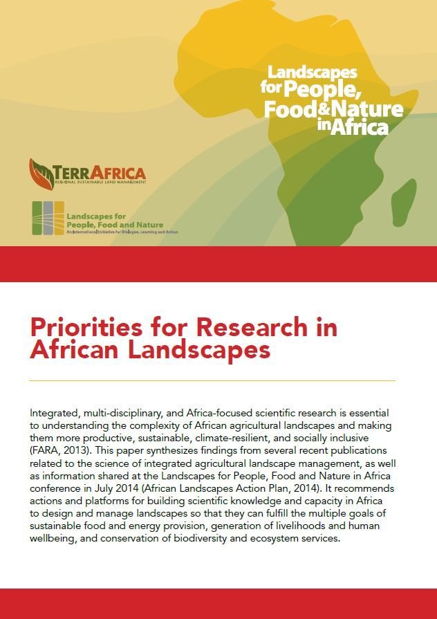 Priorities for Research in African Landscapes Priorities for Research in African Landscapes