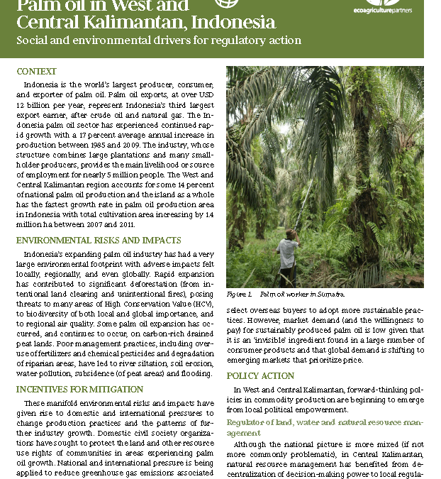 Steps Toward Green: 2-page Briefs Six Case Studies in Commodity Landscapes
