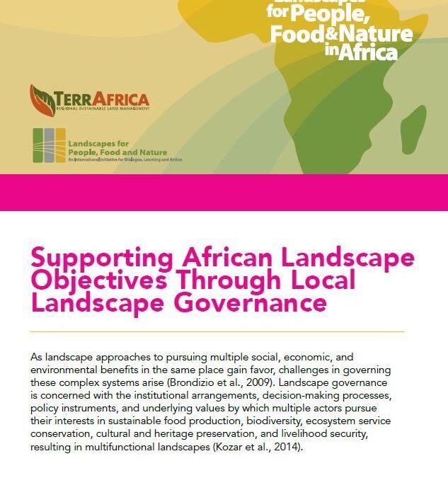 Supporting African Landscape Objectives Through Local Landscape Governance