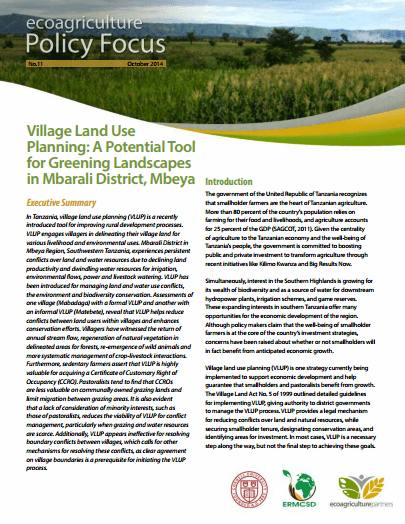Village Land Use Planning