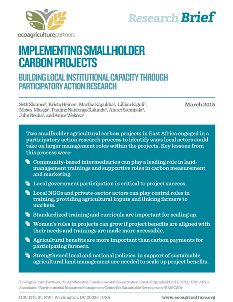 Implementing Smallholder Carbon Projects Cover