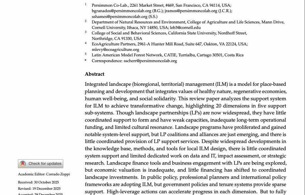 Collaborative Landscape and Bioregional Planning and Management: 25 Years of Experience Towards a Landscape Transformation Support System